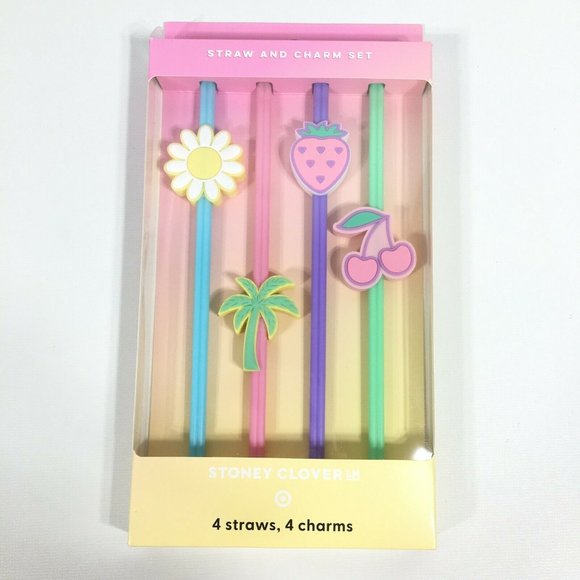Stoney Clover Lane X Target Straws And Charms Set 4 Straws 4 Charms Multicolor - Picture 3 of 4